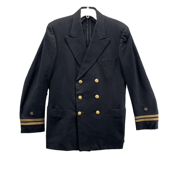 US Navy Wool Uniform Jacket Men 38Tall Officer Service Commander Formal Nautical